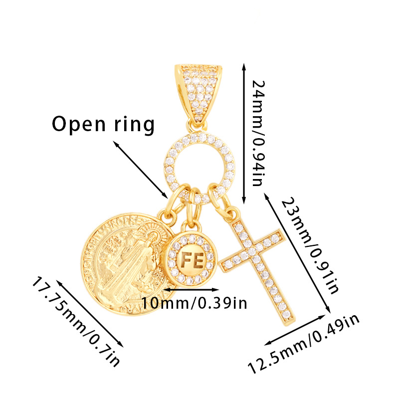 Cross Pendant Necklace, Water Ripple Chain, Simple, Niche And Retro Collarbone Chain Accessory