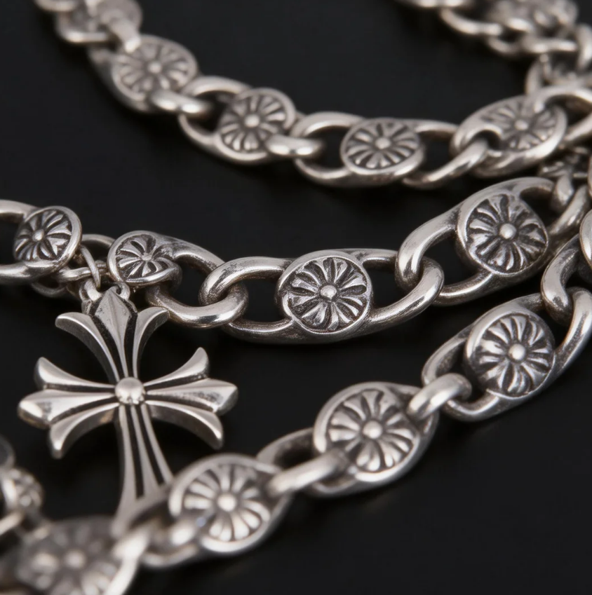 Classic Chrome Hearts Cross Necklace—A Blend of Faith and Art