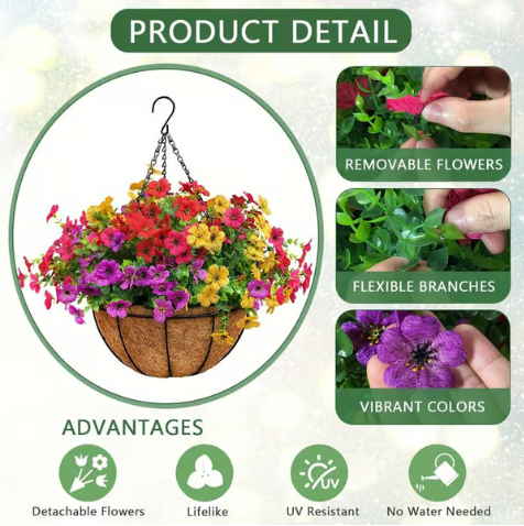 🔥 Simulated Hanging Flower Basket 💥