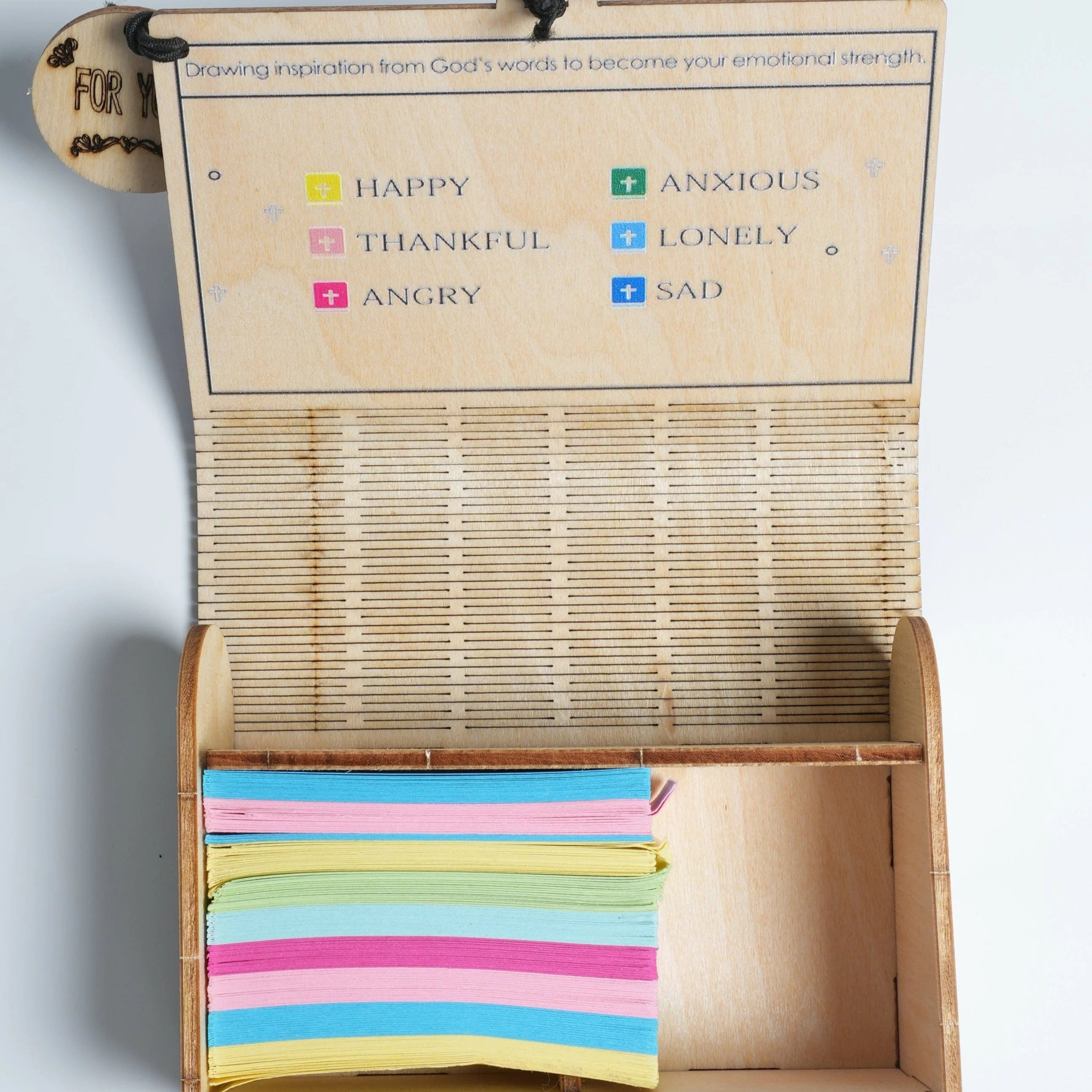 🔥Limited Time Discount🎁 ✝️Handmade Wooden Bible Verses Box - Daily Bible Verses (🎁 A Reminder of God's Words💖)