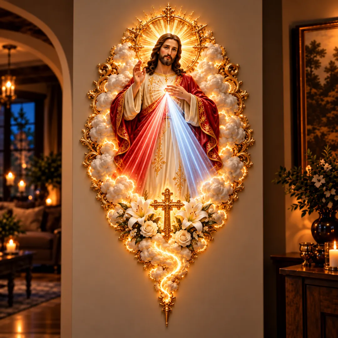 Divine Mercy Jesus wall art product presentation