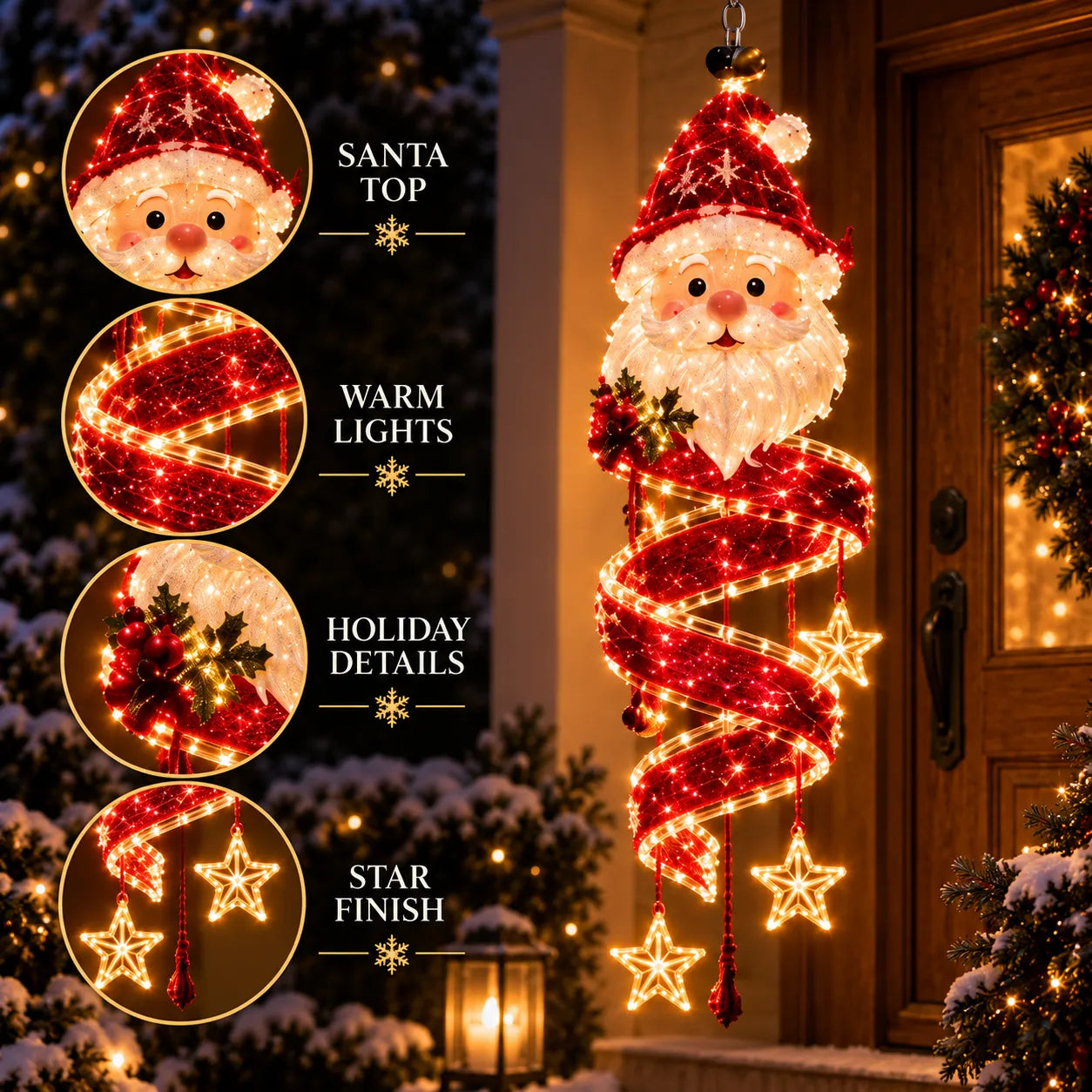🎄 Christmas Magic Spiral™ – 9 Hanging LED Designs ✨