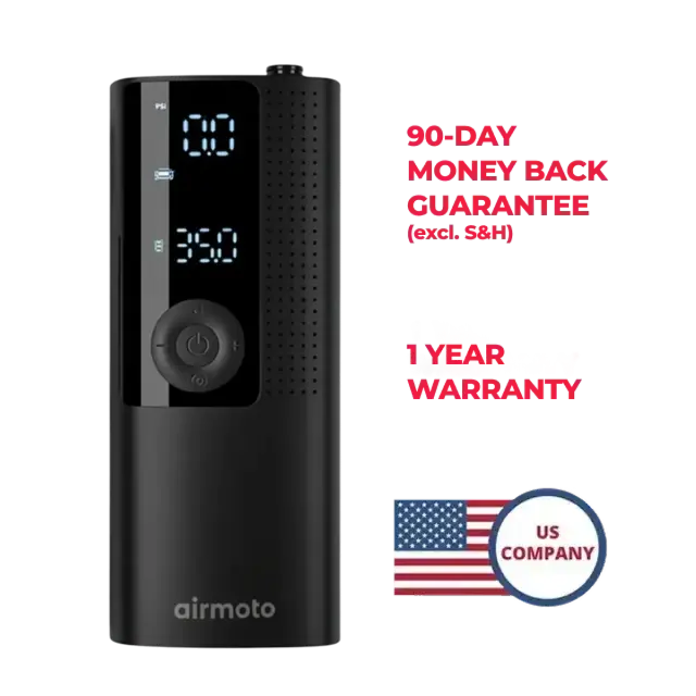 Airmoto Tire Inflator & Car Air Freshener Bundle – Portable Air Pump for Car, Motorcycle, Bicycle with Pressure Gauge