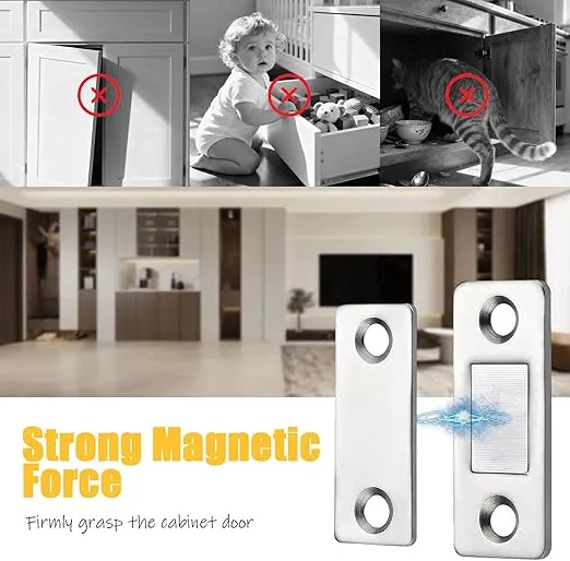 Cabinet Magnetic Catch – Ultra Thin 16 Pack Magnetic Latch For Doors & Drawers