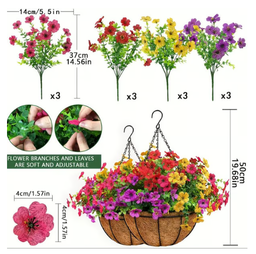 🔥 Simulated Hanging Flower Basket 💥