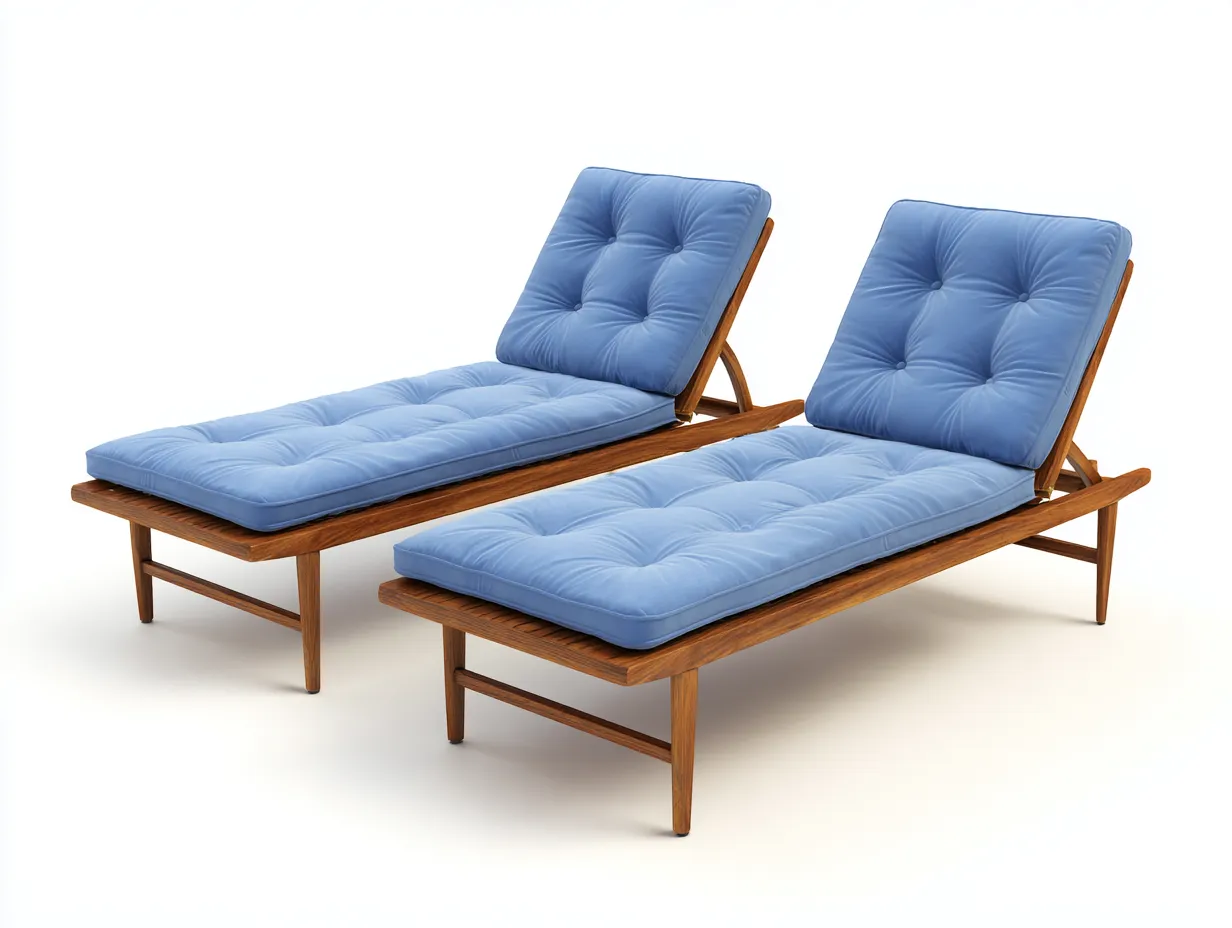 Sonnenliege-Holz-Textil-200 x 70 x 88 cm-Blau-Braun-Modern-Loftgoly