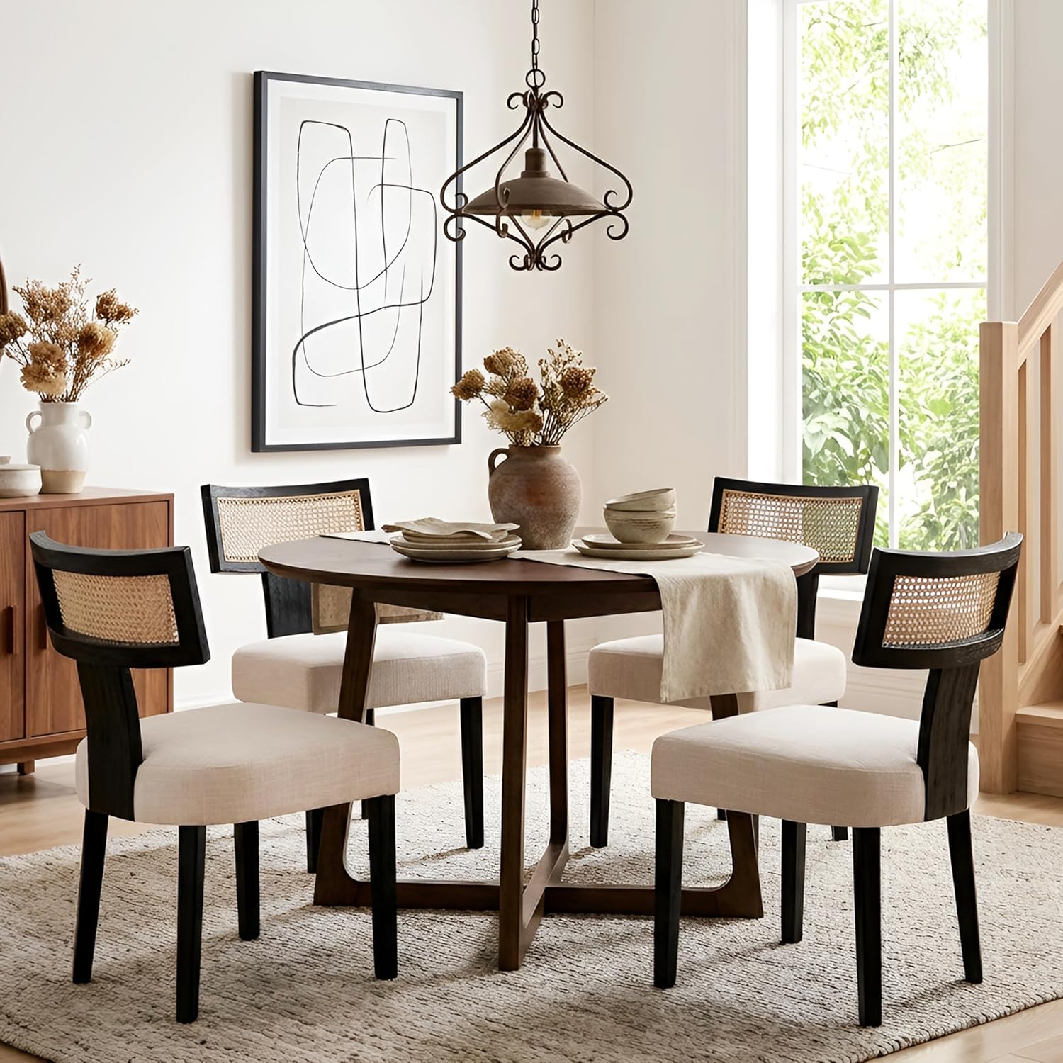 Rattan Dining Chairs Set of 4