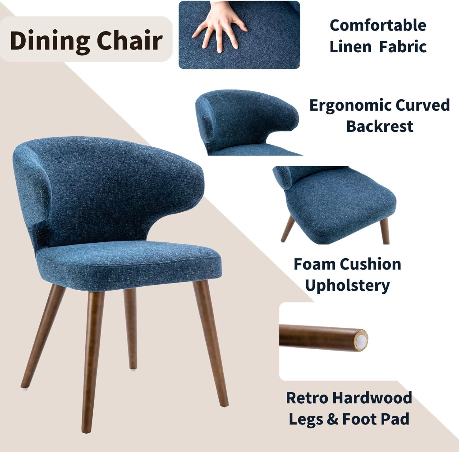 Mid Century Modern Dining Chairs Set of 2