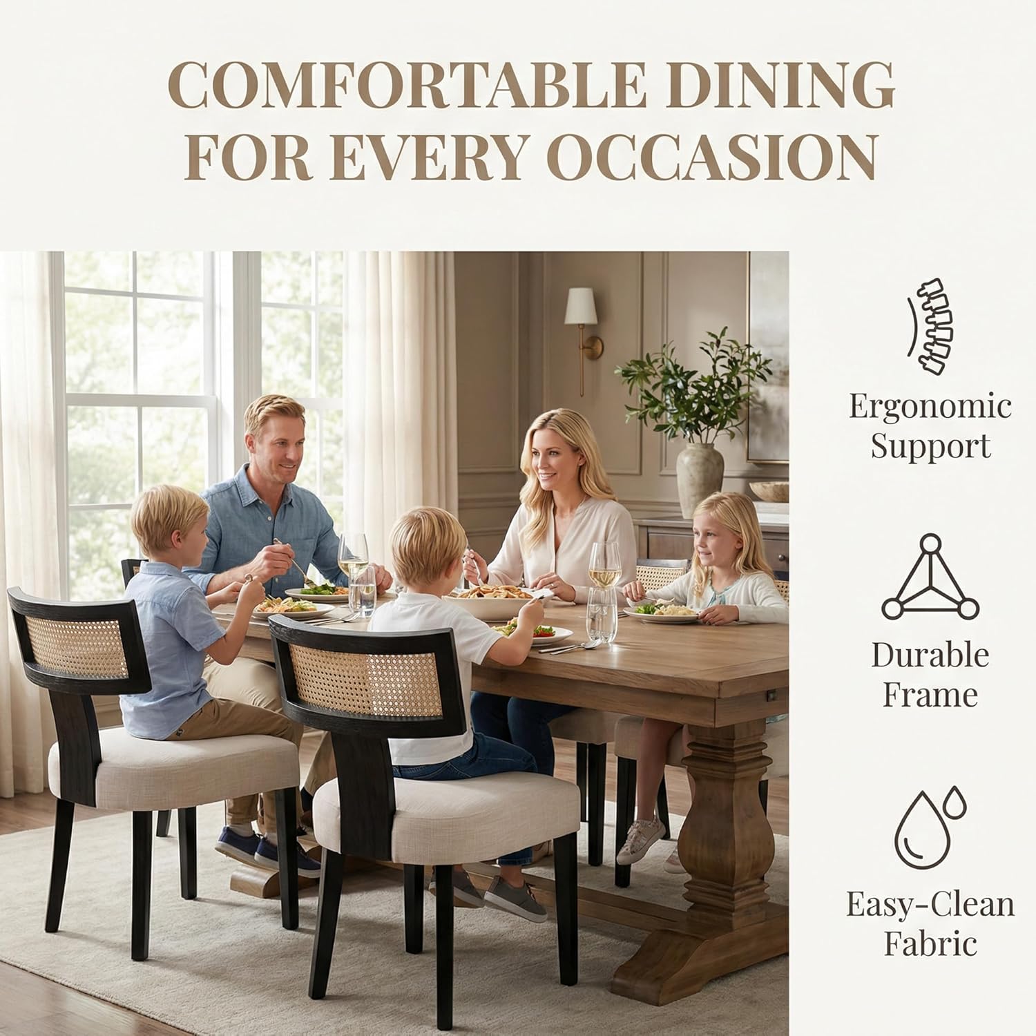 Rattan Dining Chairs Set of 4