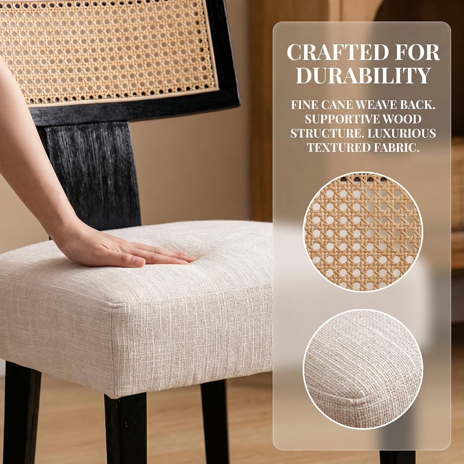 Rattan Dining Chairs Set of 4