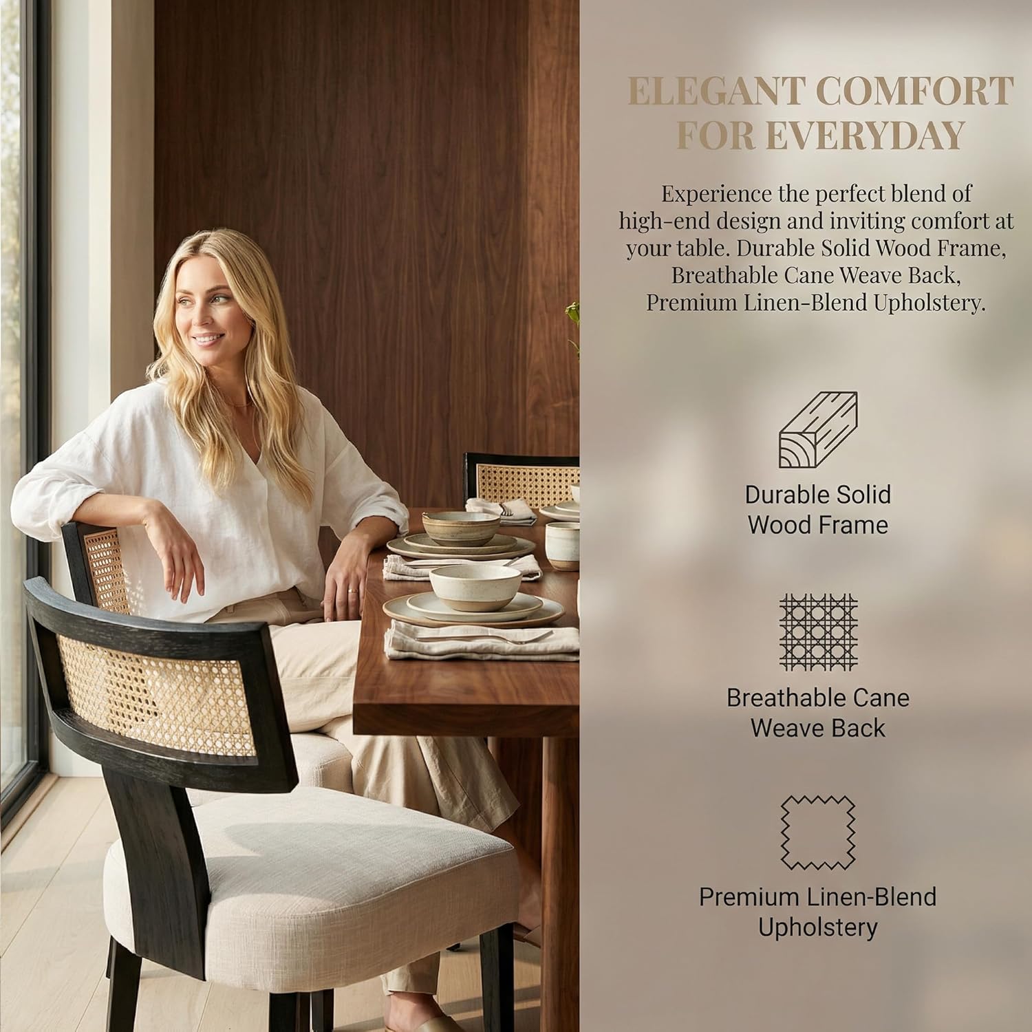 Rattan Dining Chairs Set of 4