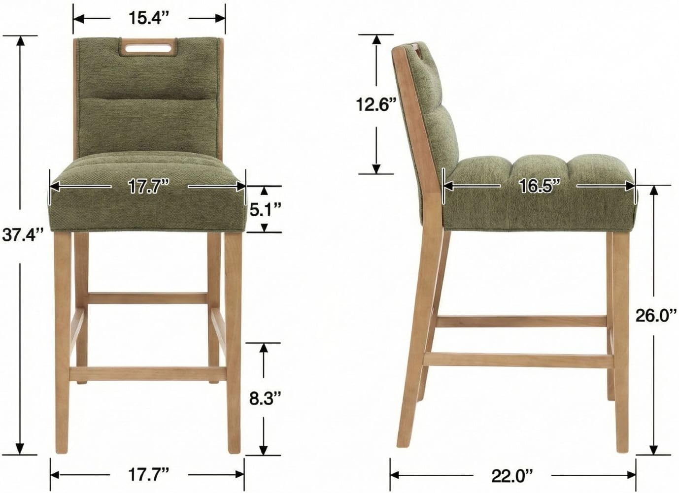 Wooden Counter Height Barstools 