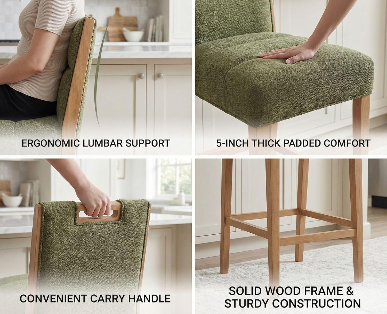 Wooden Counter Height Barstools 