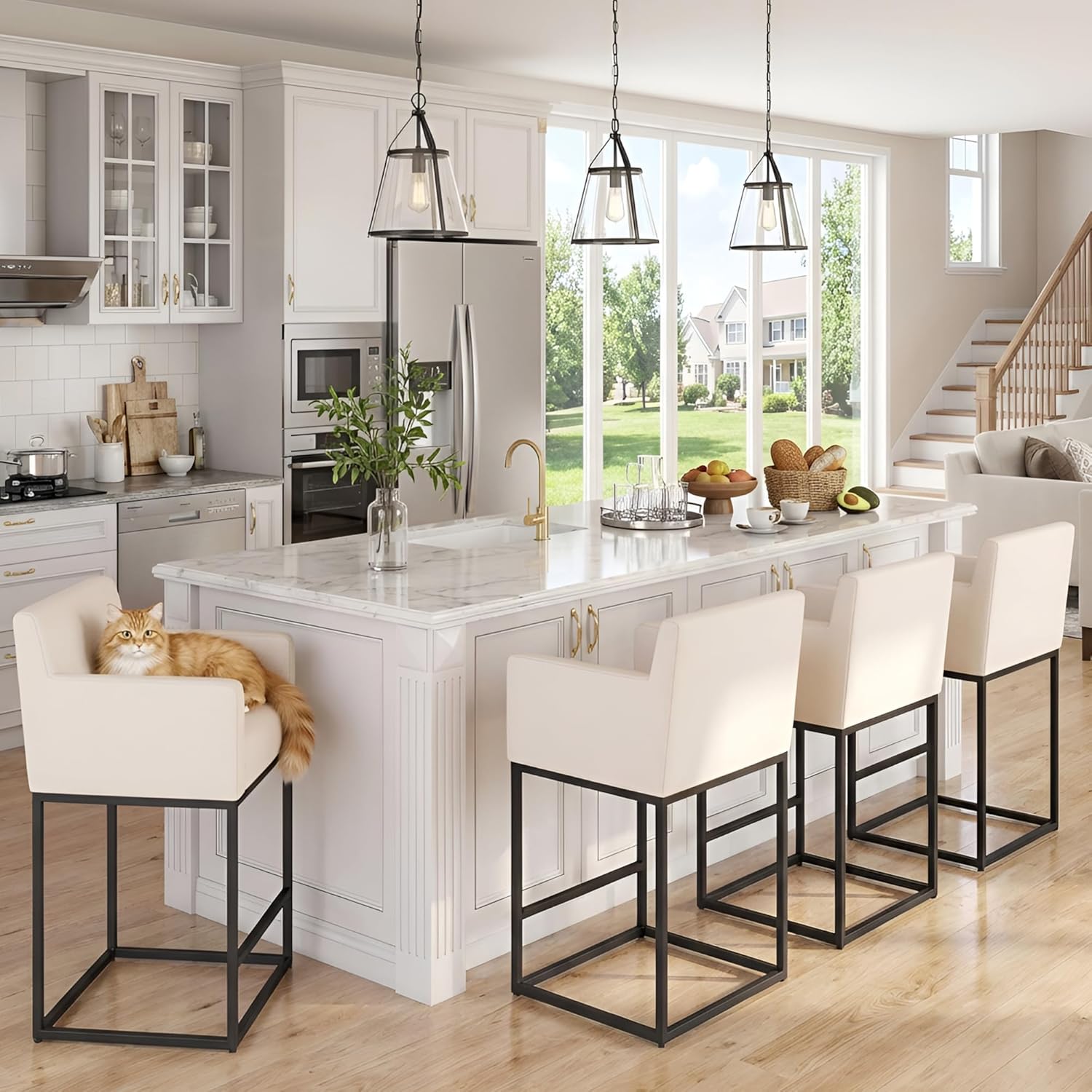 Modern Counter Height Bar Stools Set of 2