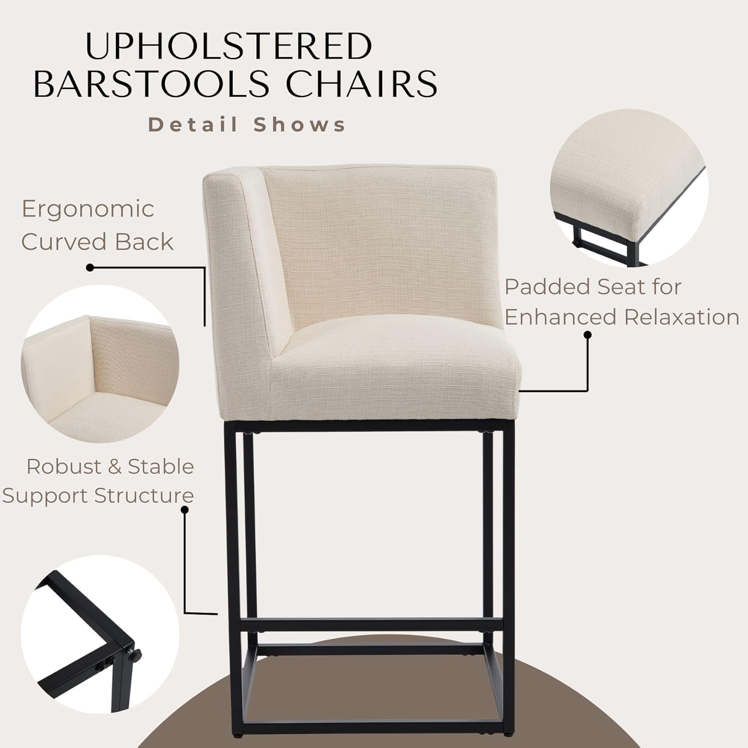 Modern Counter Height Bar Stools Set of 2