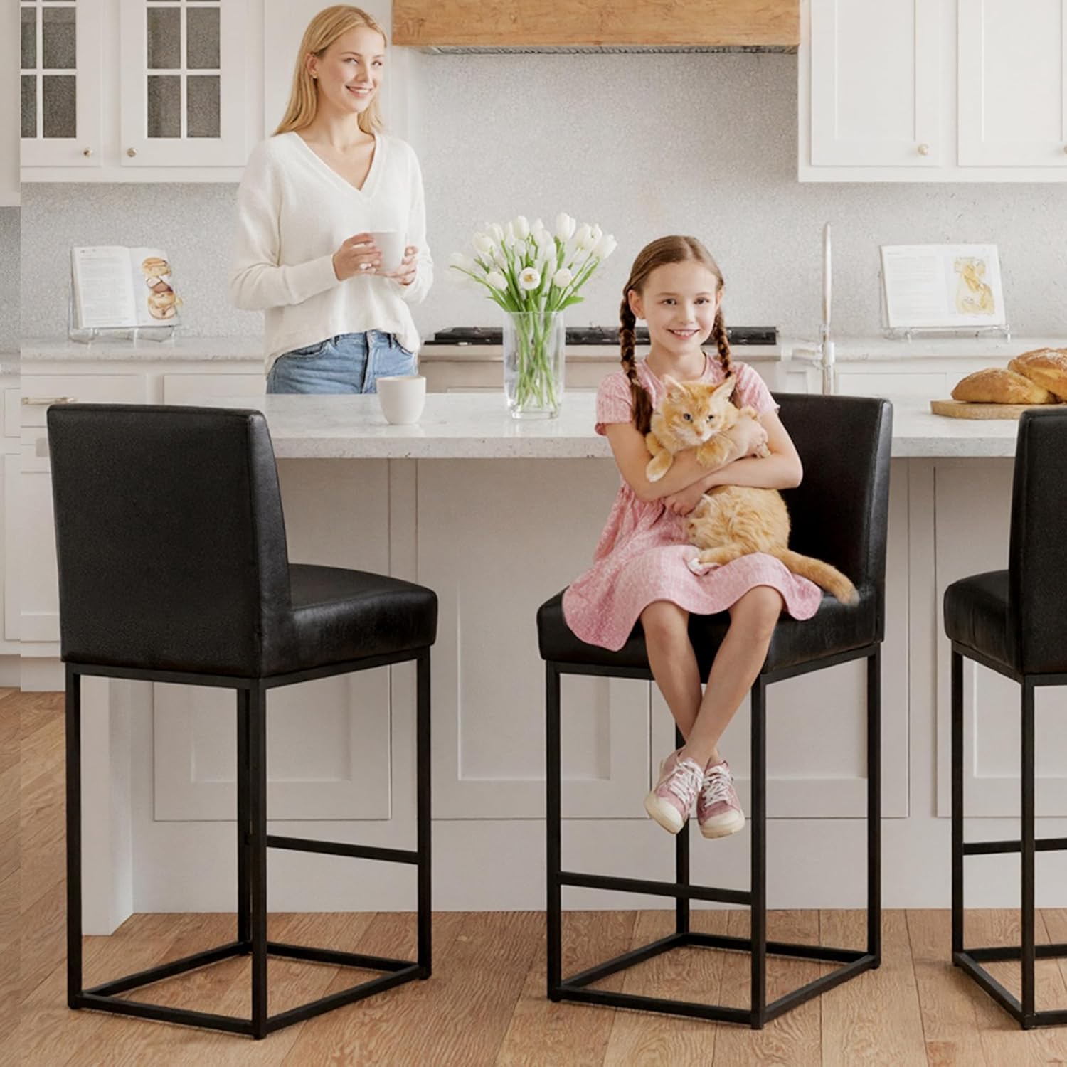 Modern Counter Height Bar Stools Set of 2