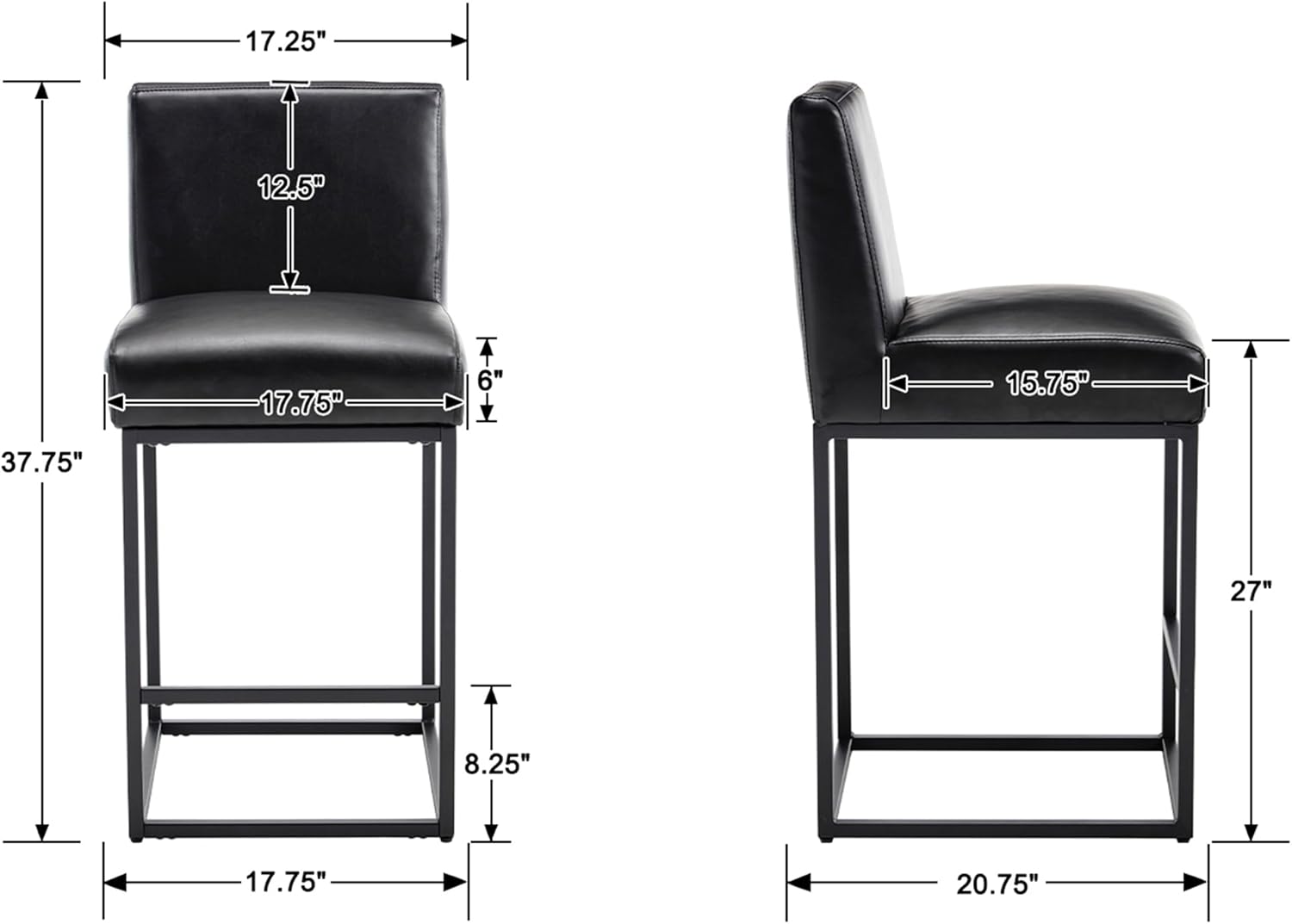 Modern Counter Height Bar Stools Set of 2