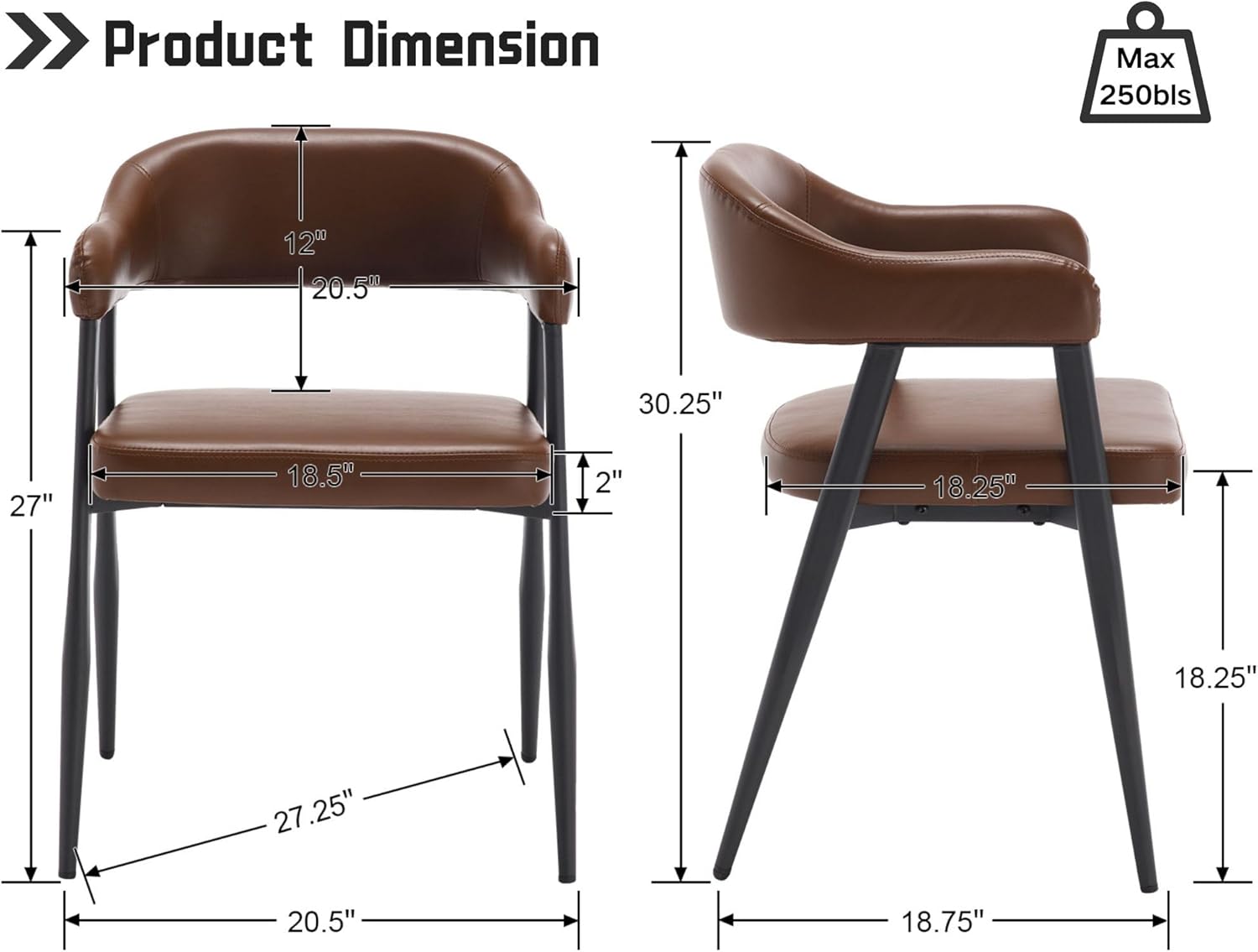 Modern Dining Room Arm Chairs Set of 4