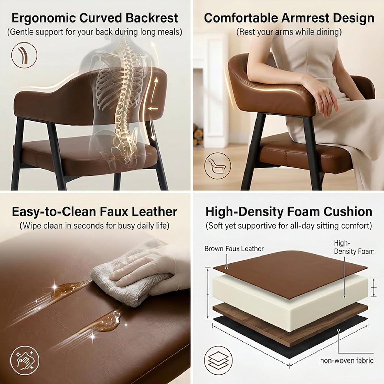 Modern Dining Room Arm Chairs Set of 4