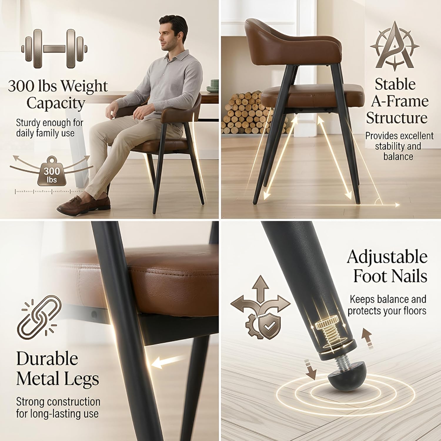 Modern Dining Room Arm Chairs Set of 4