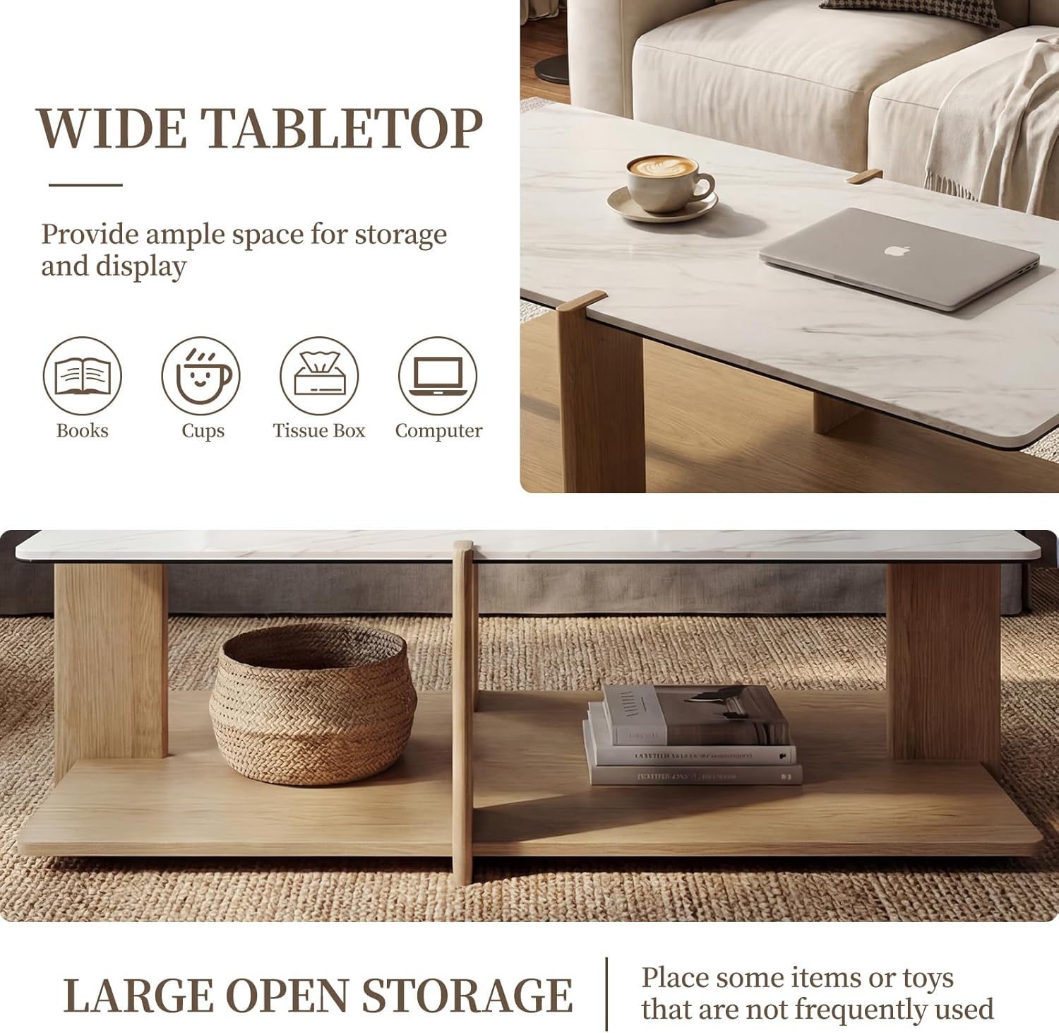 50" Modern Open Frame Coffee Table