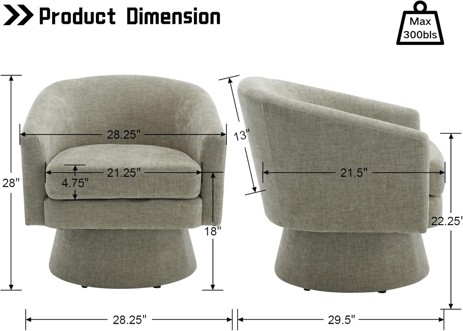 Modern Swivel Accent Chair Set of 1