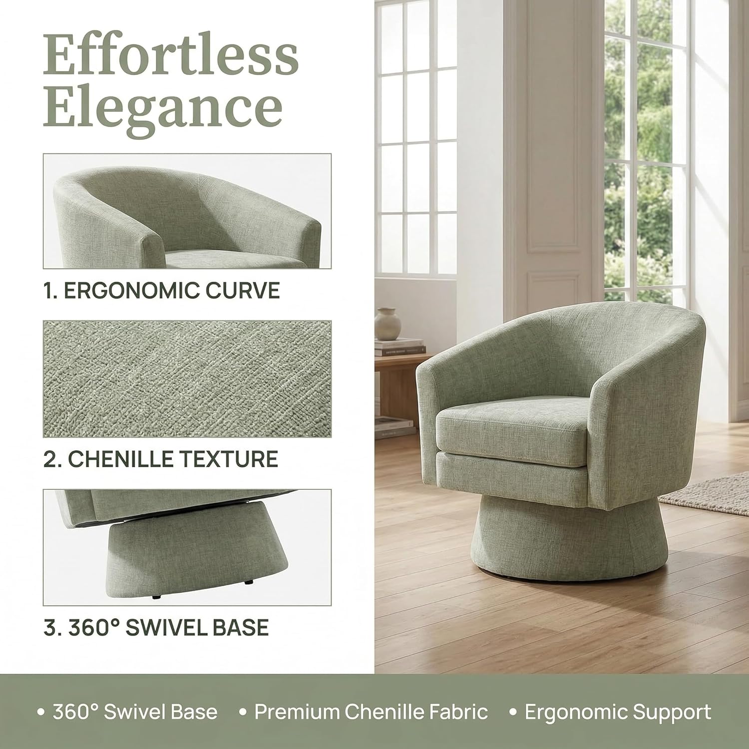 Modern Swivel Accent Chair Set of 1