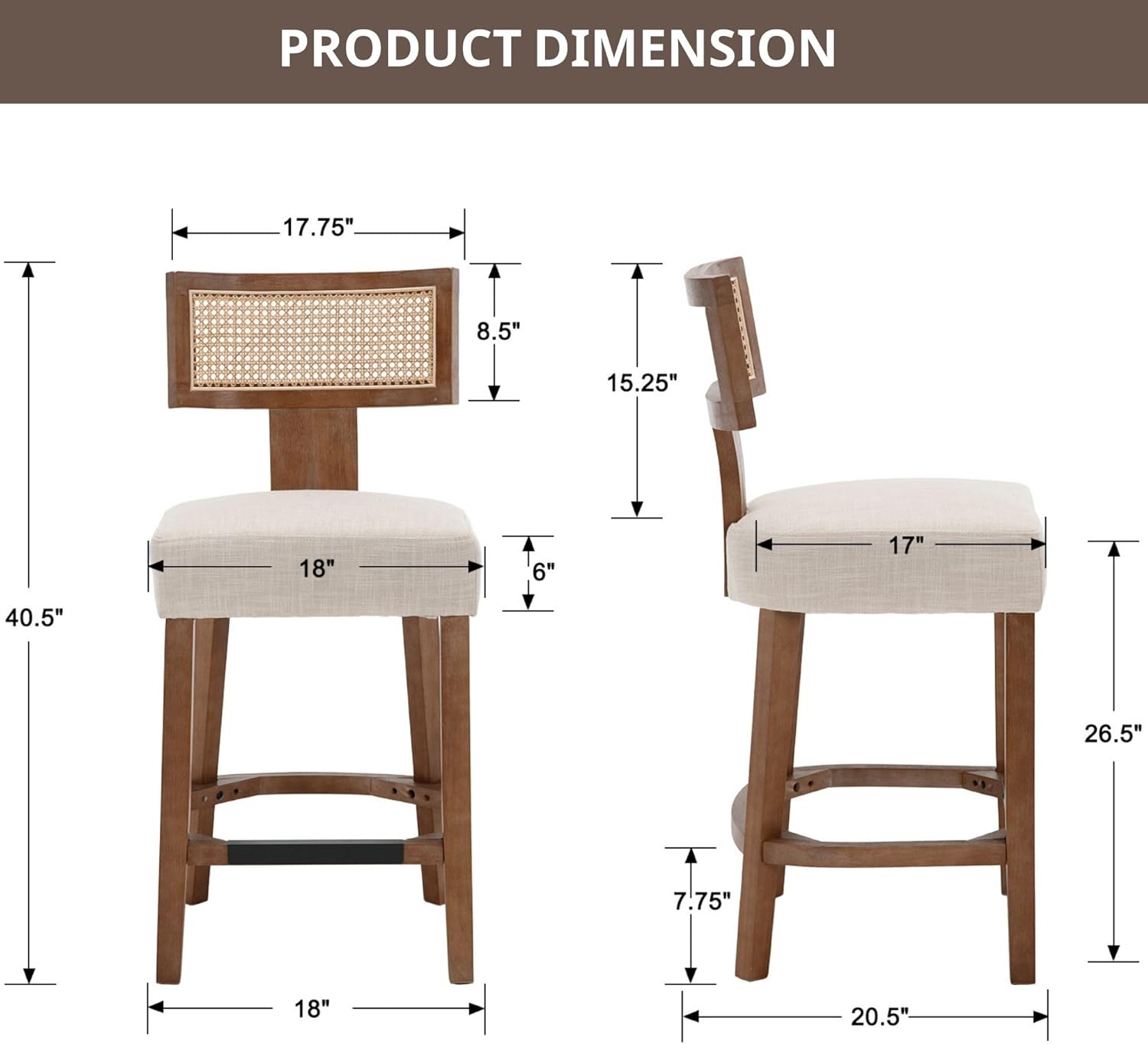 26’’ Rattan Barstools