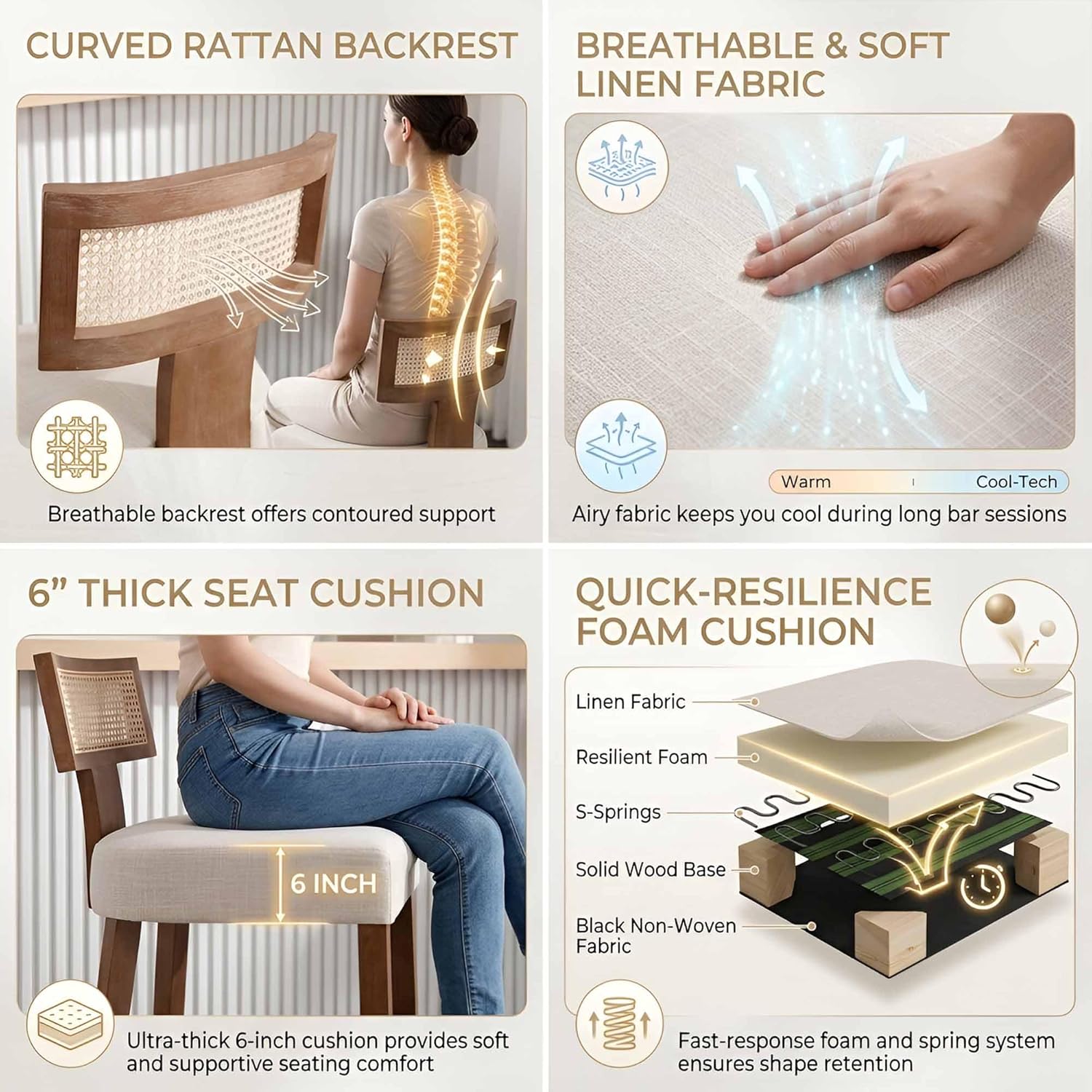 26’’ Rattan Barstools