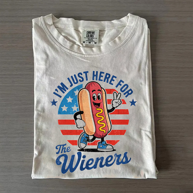 Funny 4th Of July Just Here For The Wieners T-shirt