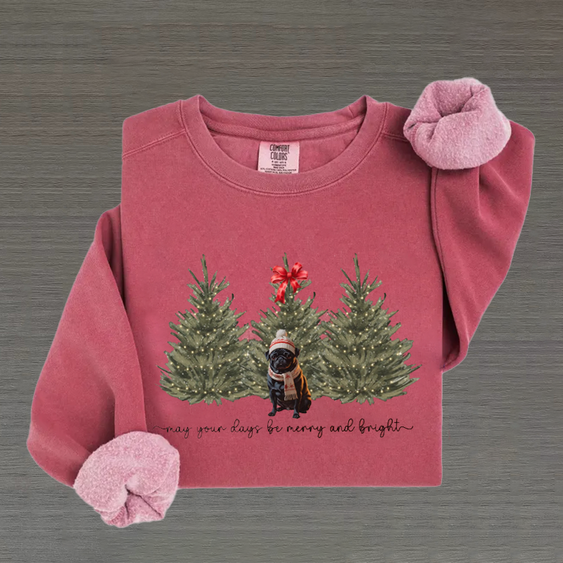 Black Pug Christmas Funny Sweatshirt