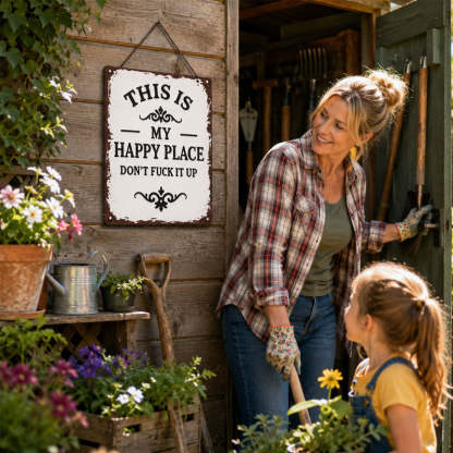 “This Is My Happy Place” Metal Wall Sign