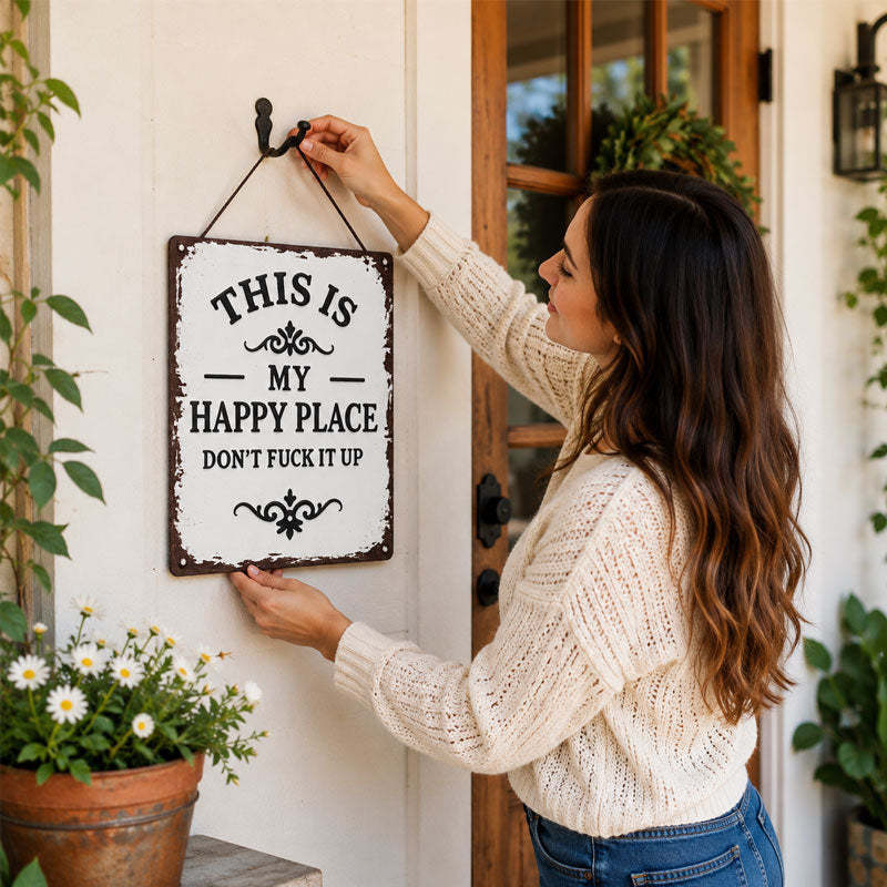 “This Is My Happy Place” Metal Wall Sign