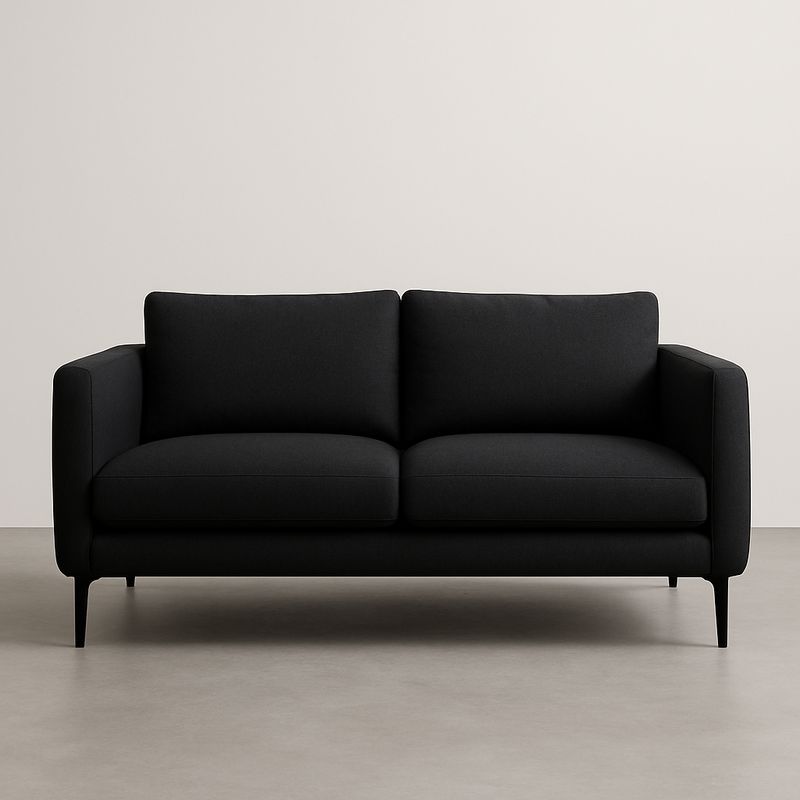 Kanapa dwuosobowa z tkaniny czarna 150x75x90 cm-Kyriahome