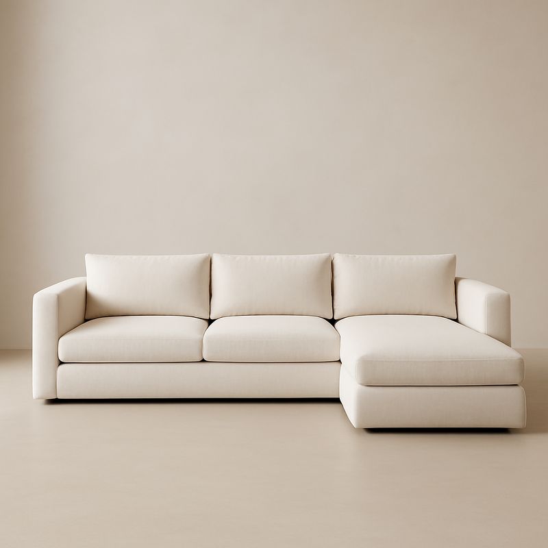 Narożnik z tkaniny poliestrowej beżowy 300 cm-Kyriahome