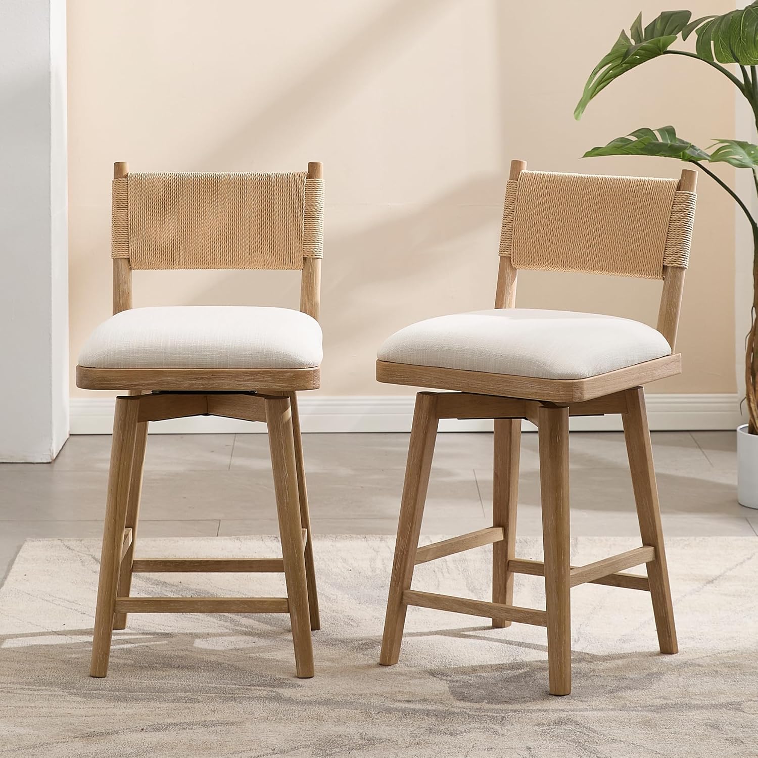 26" Swivel Counter Height Bar Stools Set