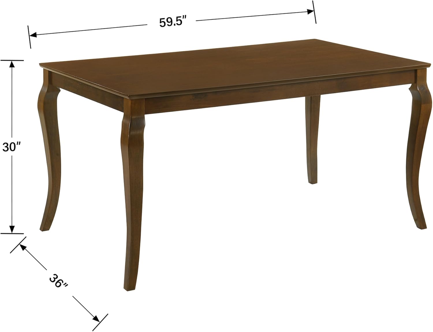 60" Farmhouse Dining Table for 4-6 People
