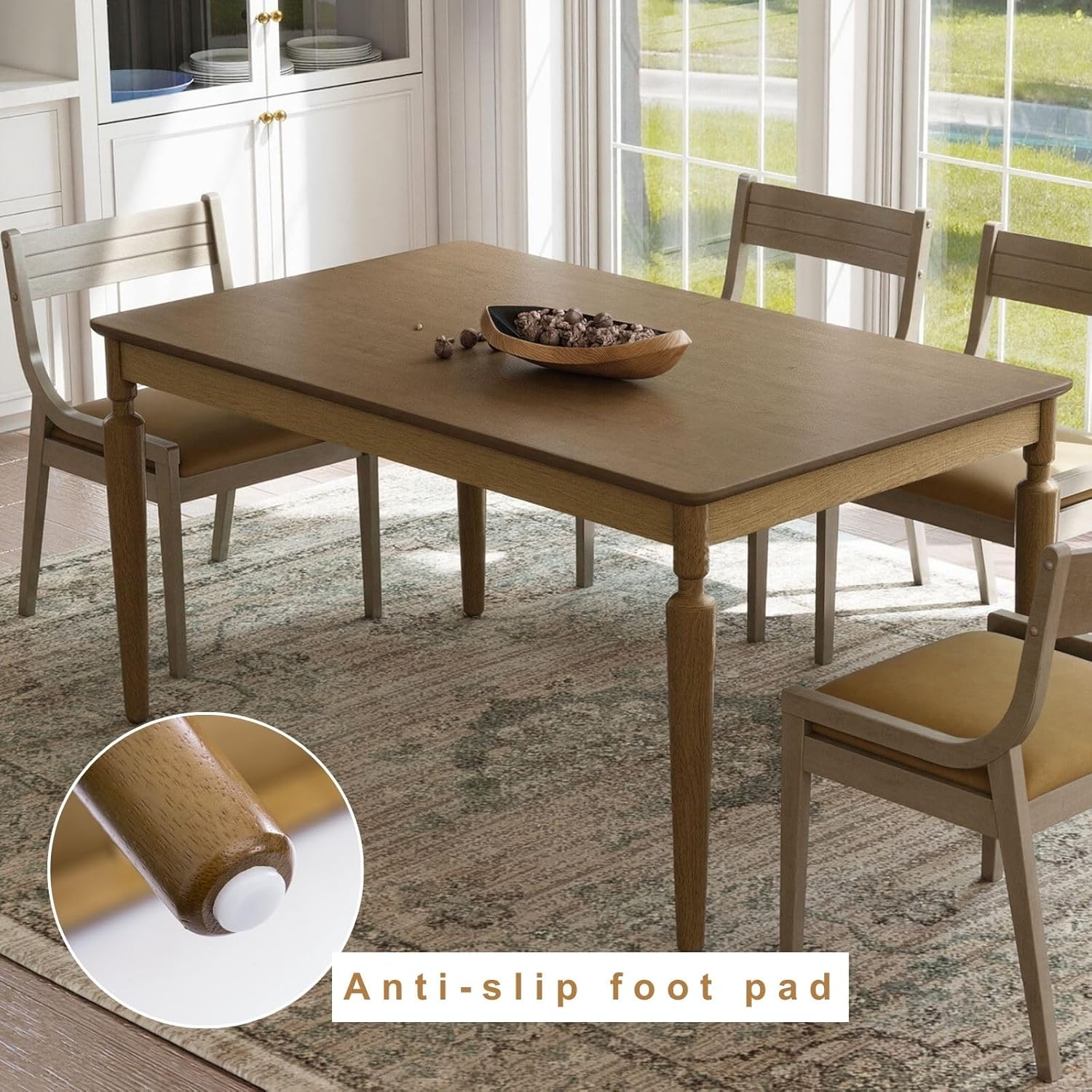 59 Inch Solid Wood Dining Table