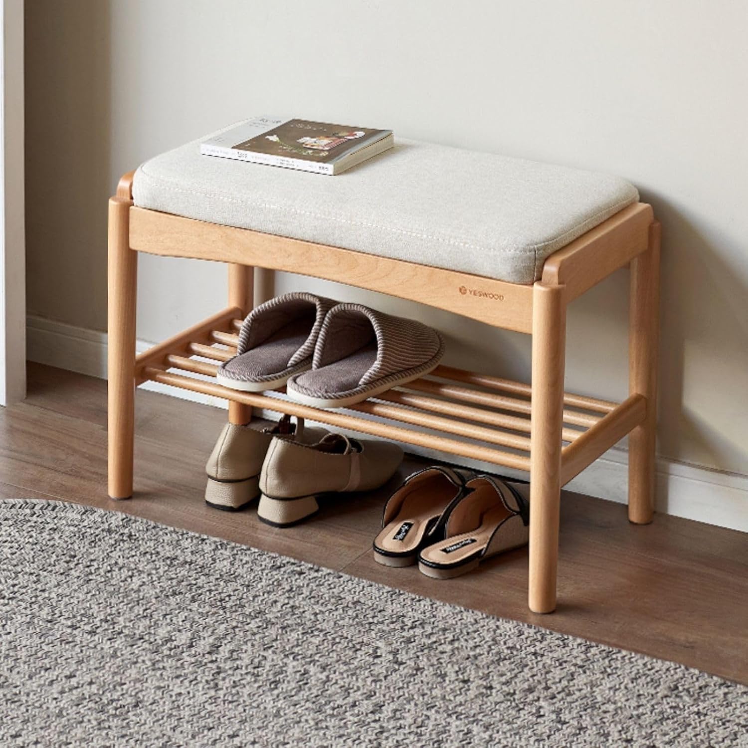 Solid Wood Shoe Bench
