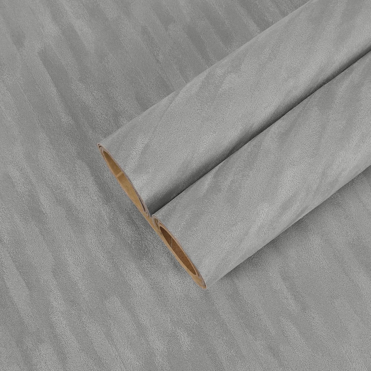 12"x100" Peel and Stick Grey Velvet Wallpaper