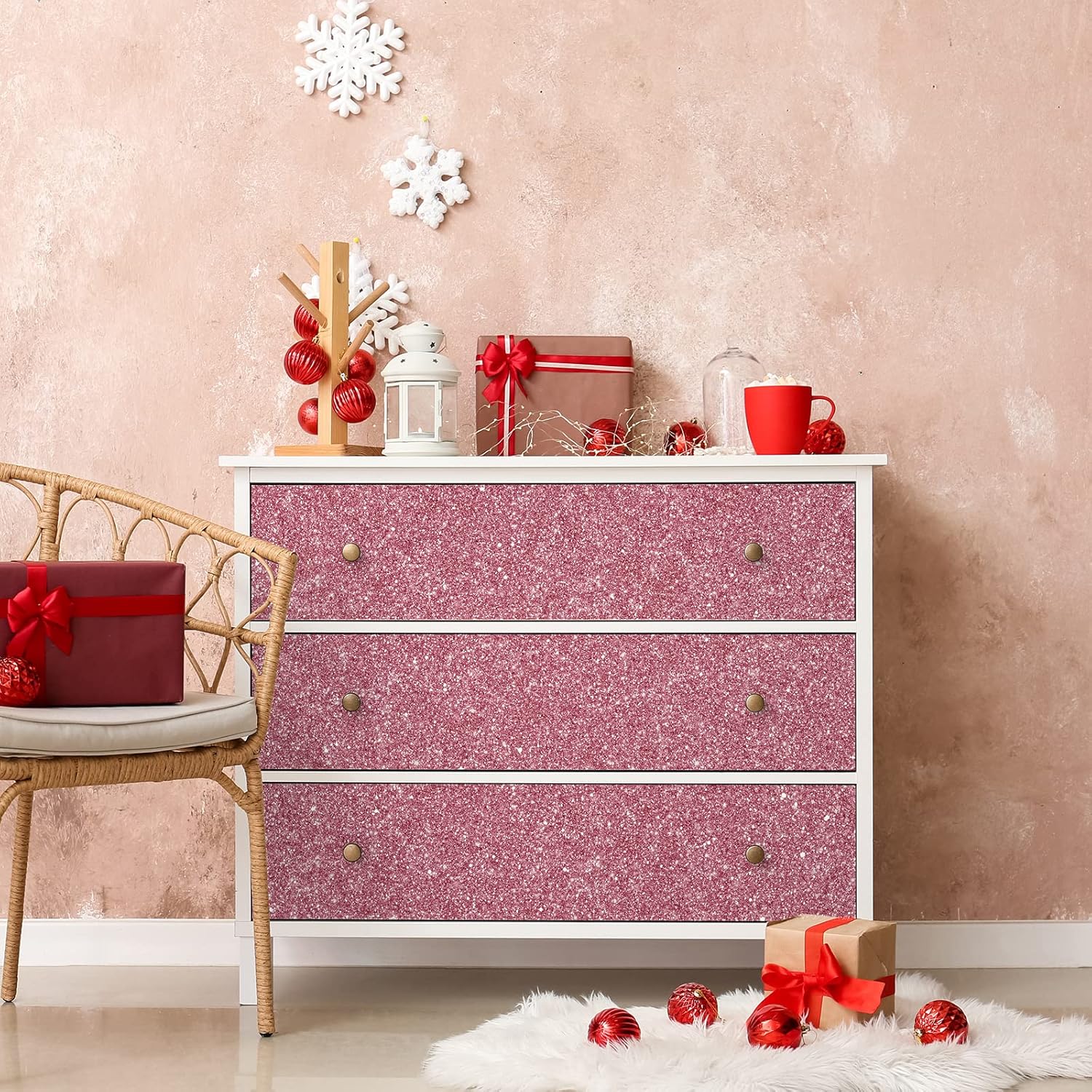 Pink Glitter Wallpaper Stick and Peel 15.7''x100''