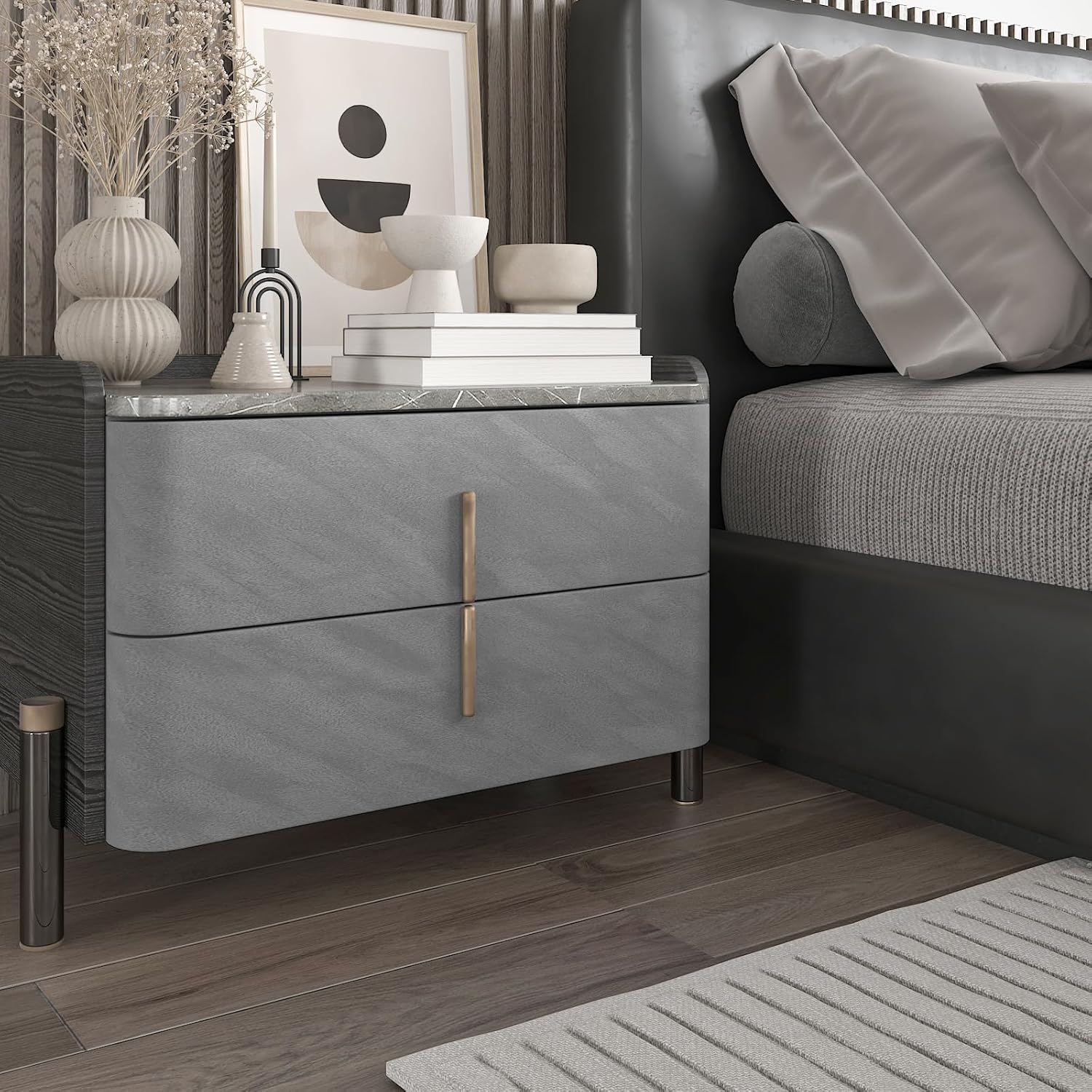12"x100" Peel and Stick Grey Velvet Wallpaper