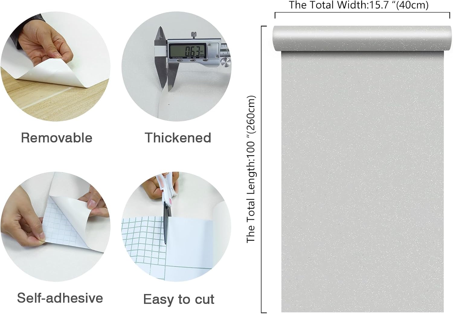15.7''x100'' Sparkle Peel and Stick Removable Glitter Contact Paper 