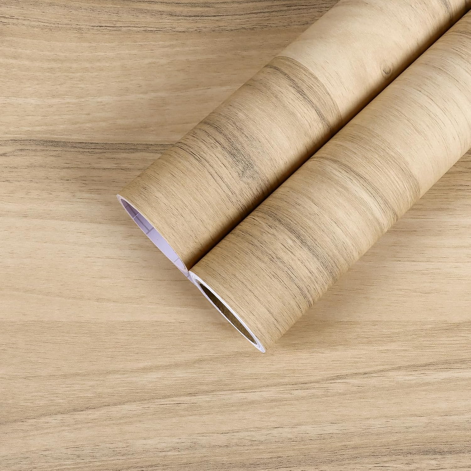 Wide Oak Wallpaper 24"x160" Light Wood Peel and Stick 