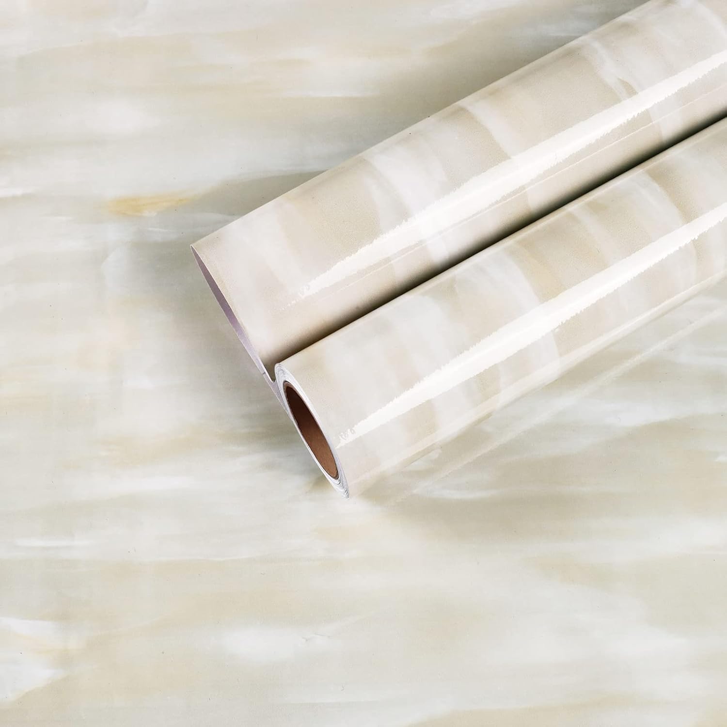 17.7"x236" Beige Marble Peel and Stick Contact Paper 