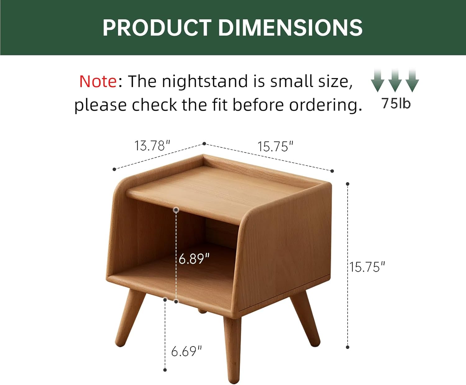 Solid Wood Nightstand