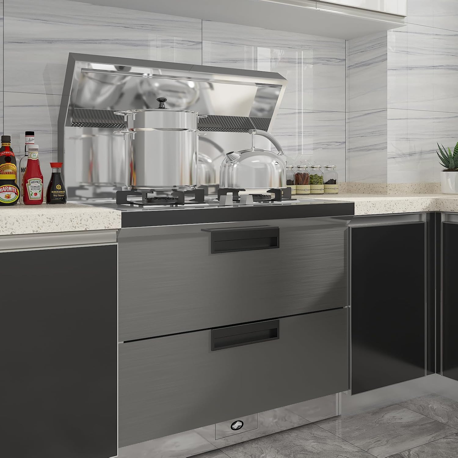 17.7”x100” Metallic Grey Peel and Stick Wallpaper 