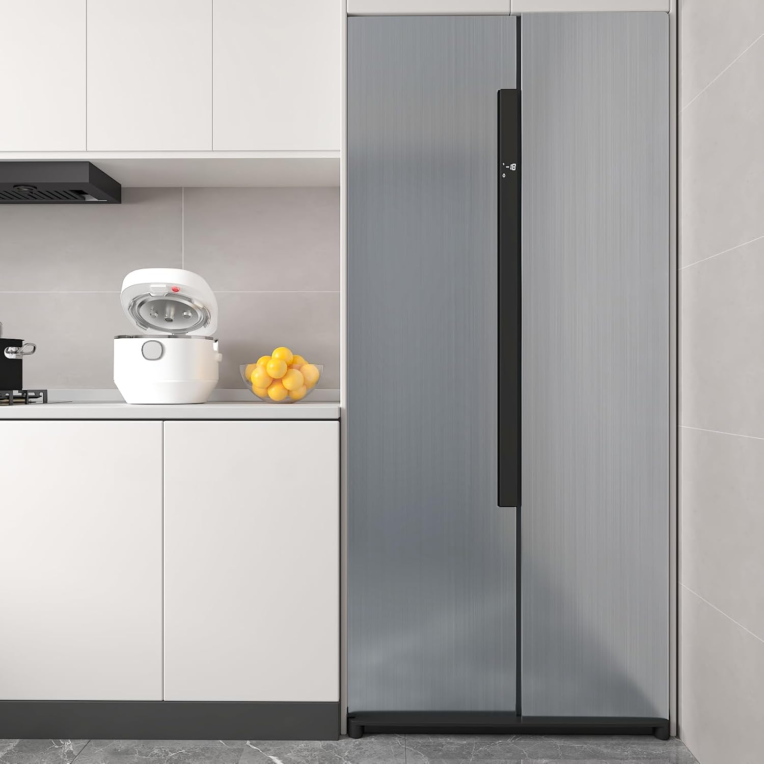  12"x472"  Silver Metallic Stainless Steel Peel and Stick Wallpaper 