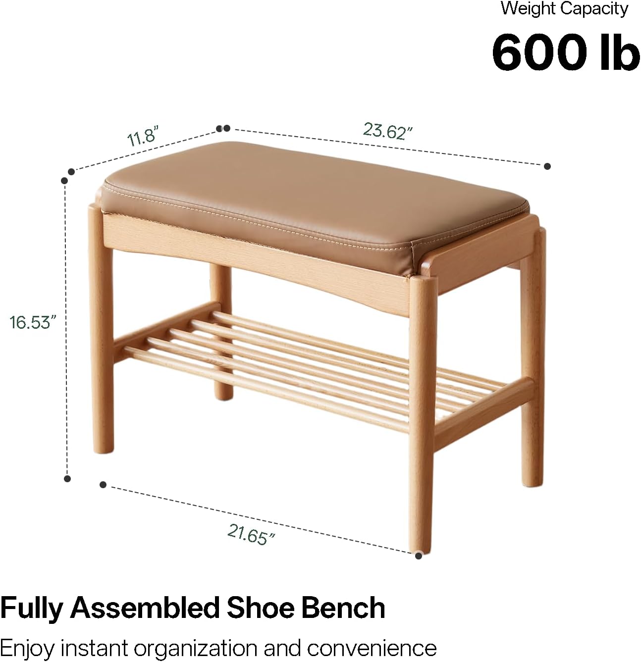 Solid Wood Shoe Bench