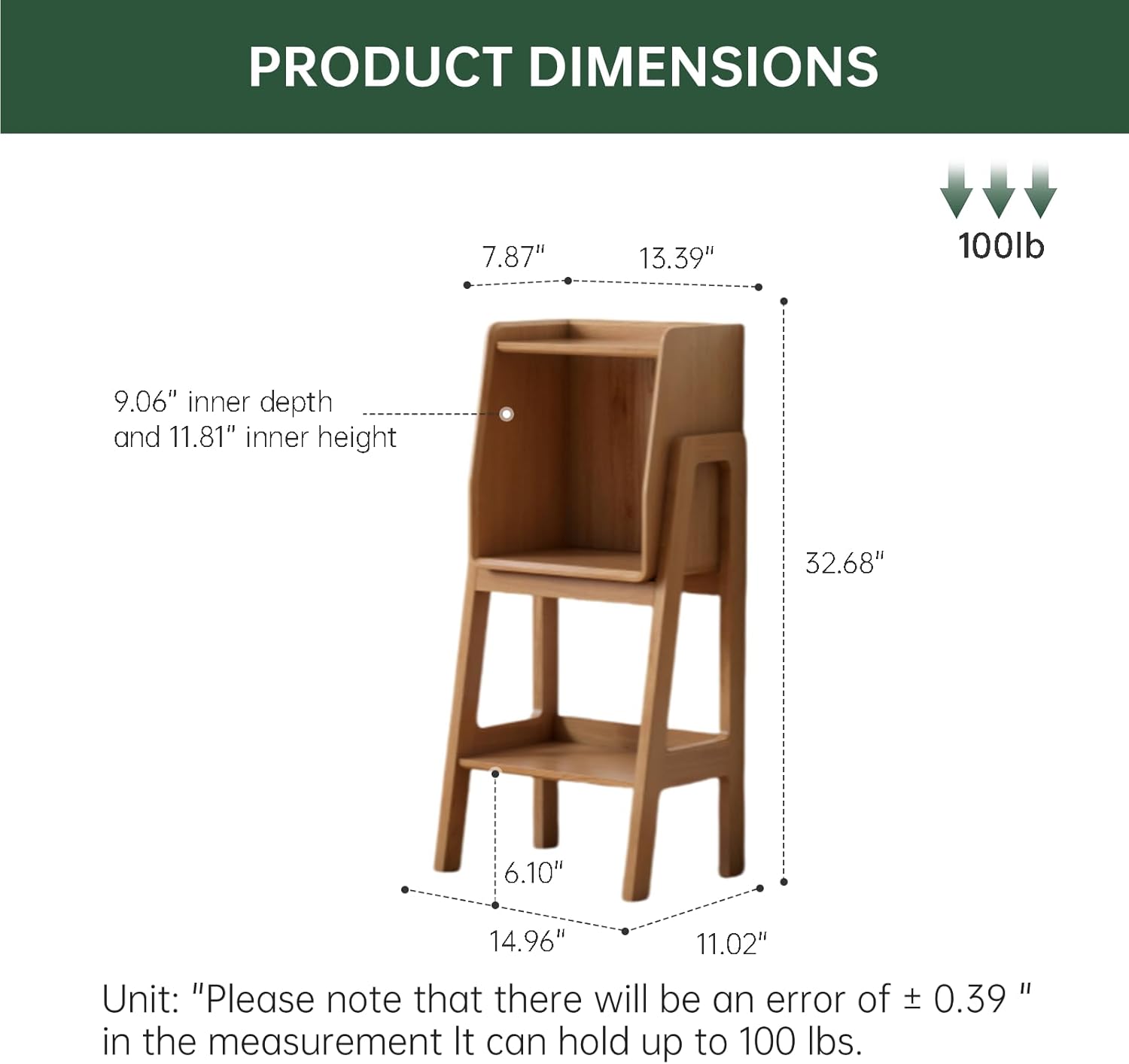 32.67" Tall Nightstand with Stable Frame for Bedroom,